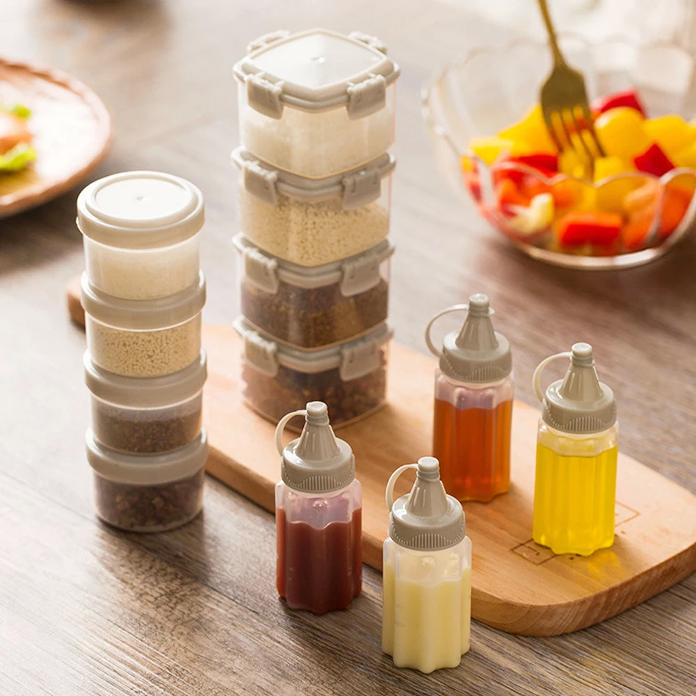 4pcs Plastic Sauce Squeeze Bottle Mini Seasoning Box Salad Dressing Containers Outdoor Portable Barbecue Spice Jar Kitchen Tool
4pcs Plastic Sauce Squeeze Bottle Mini Seasoning Box Salad Dressing Containers Outdoor Portable Barbecue Spice Jar Kitchen Tool