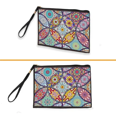 

AZQSD DIY Flower Special Shaped Diamond Painting Wristlet Wallet Women Clutch Storage Bag Birthday Gift