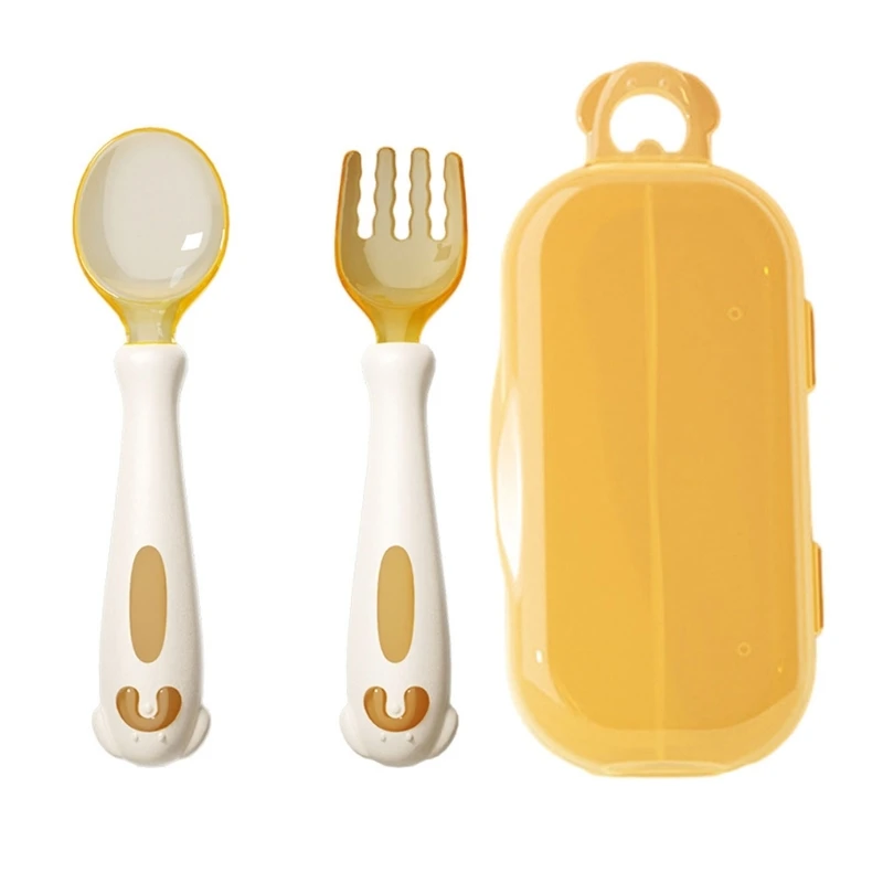 Обучающие силиконовые детские ложки, набор вилок, набор детских вилок и ложек на 360°, набор столовых приборов для прикорма, со