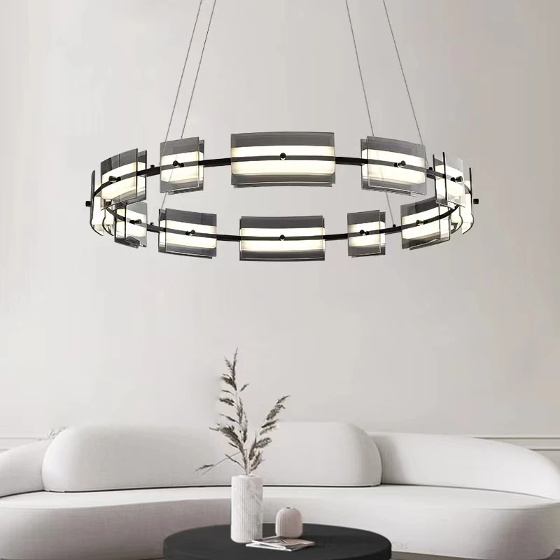 Modern Bedroom Glass Circular LED Chandelier Hardware Material Restaurant Coffee Shop Atmosphere Decoration Lighting Fixtures
Modern Bedroom Glass Circular LED Chandelier Hardware Material Restaurant Coffee Shop Atmosphere Decoration Lighting Fixtures