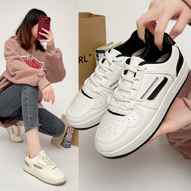 

Canvas Shoes Lace-up Trend Black Fashion Sneakers Running Tennis Vulcanized Students All-match Soft Bottom Zapatos De Mujer