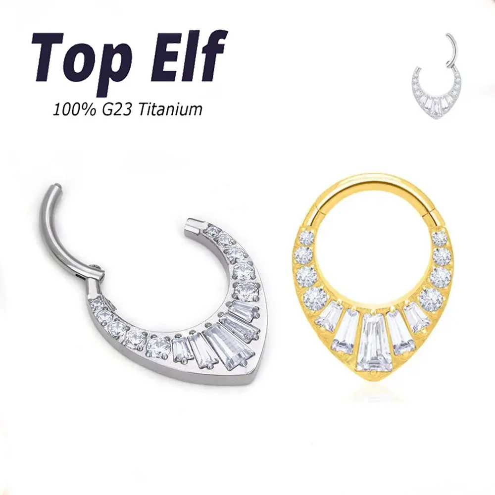 

G23 ASTM F136 Titanium Nose Ring Septum Clicker Hexagon Teardrop Ear Tragus Cartilage Helix Lip Piercing Jewelry 8MM 10MM
