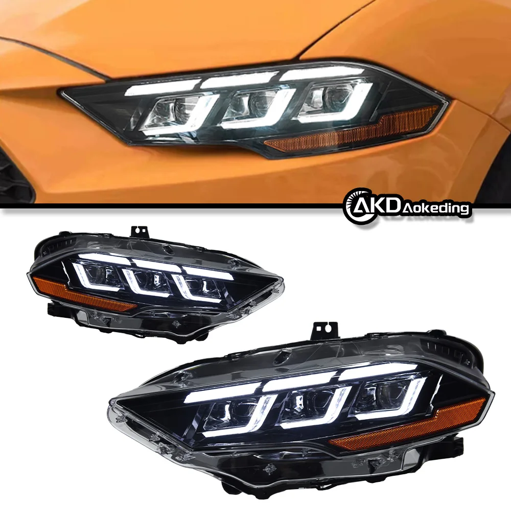 

Auto Parts For Ford Mustang Headlights 2018-2022 Upgrade Styling LED Daytime Lights Dual Projector DRL Car Accesorios Modified