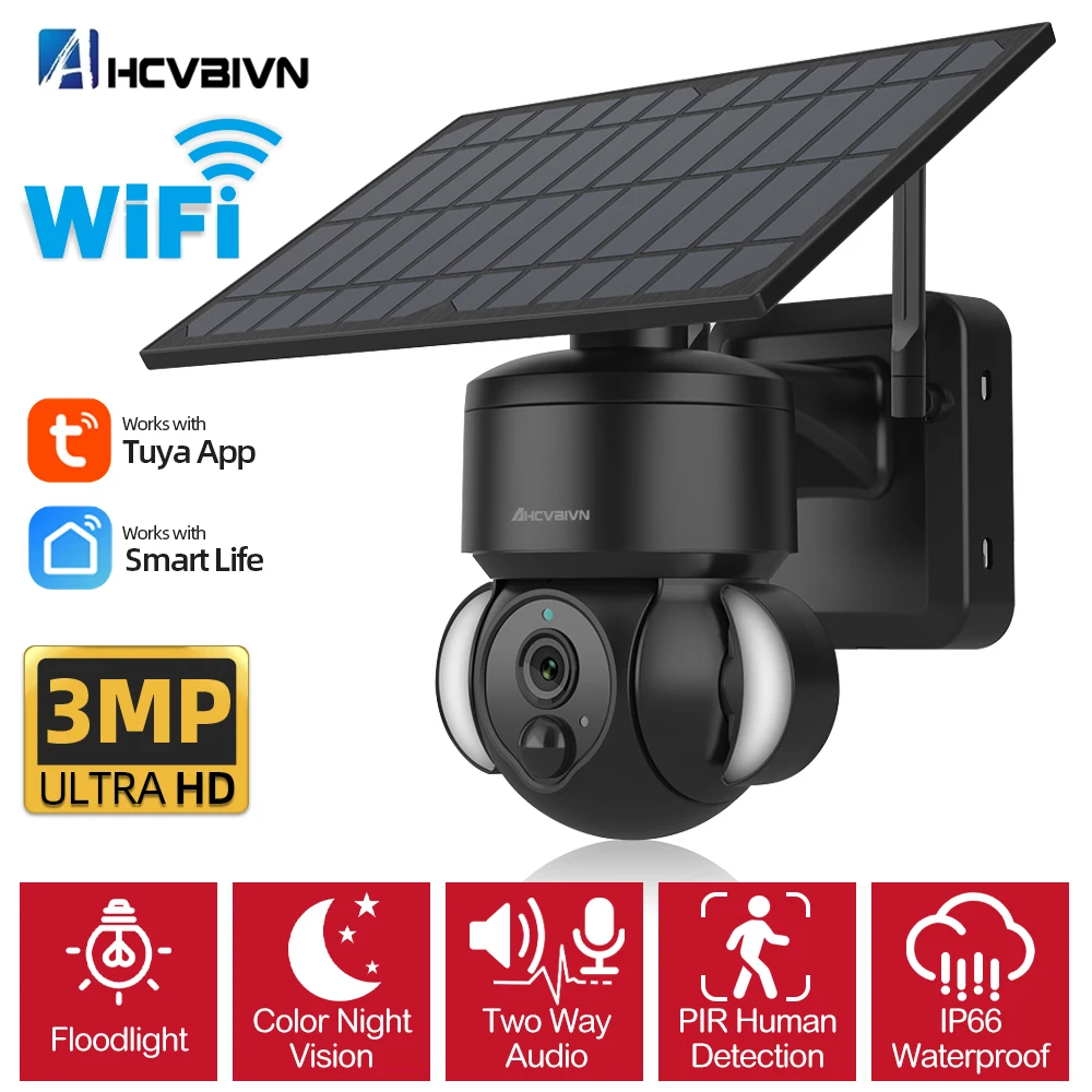 Solar WIFI IP Camera 3MP HD Outdoor Solar Panel Video Security Street Outdoor PTZ CCTV Camera Color Night Vision Protection Cam
Solar WIFI IP Camera 3MP HD Outdoor Solar Panel Video Security Street Outdoor PTZ CCTV Camera Color Night Vision Protection Cam