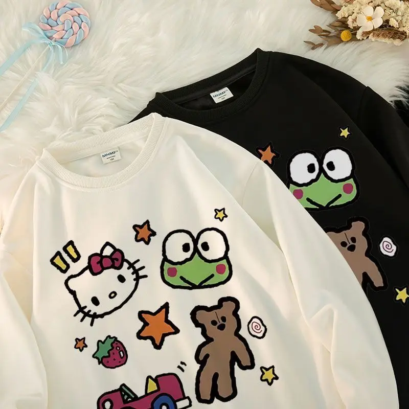 Anime Sanrio Hello Kitty Kuromi Sweatshirt Cartoon Printing Cotton Loose Long-sleeved Fall Winter Thickened Warm Girl Top
Anime Sanrio Hello Kitty Kuromi Sweatshirt Cartoon Printing Cotton Loose Long-sleeved Fall Winter Thickened Warm Girl Top