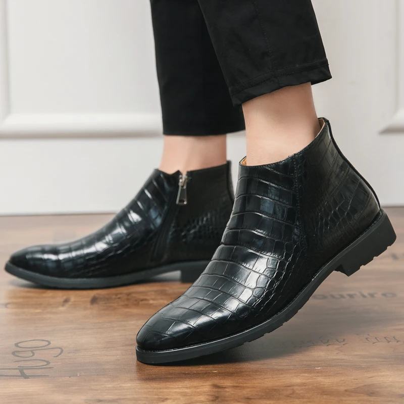 Winter Chelsea Men's Boots High Quality Patent Leather Boots Side Zipper trend Boots Dress Black Platform Round Toe Men's Boots
Winter Chelsea Men's Boots High Quality Patent Leather Boots Side Zipper trend Boots Dress Black Platform Round Toe Men's Boots
