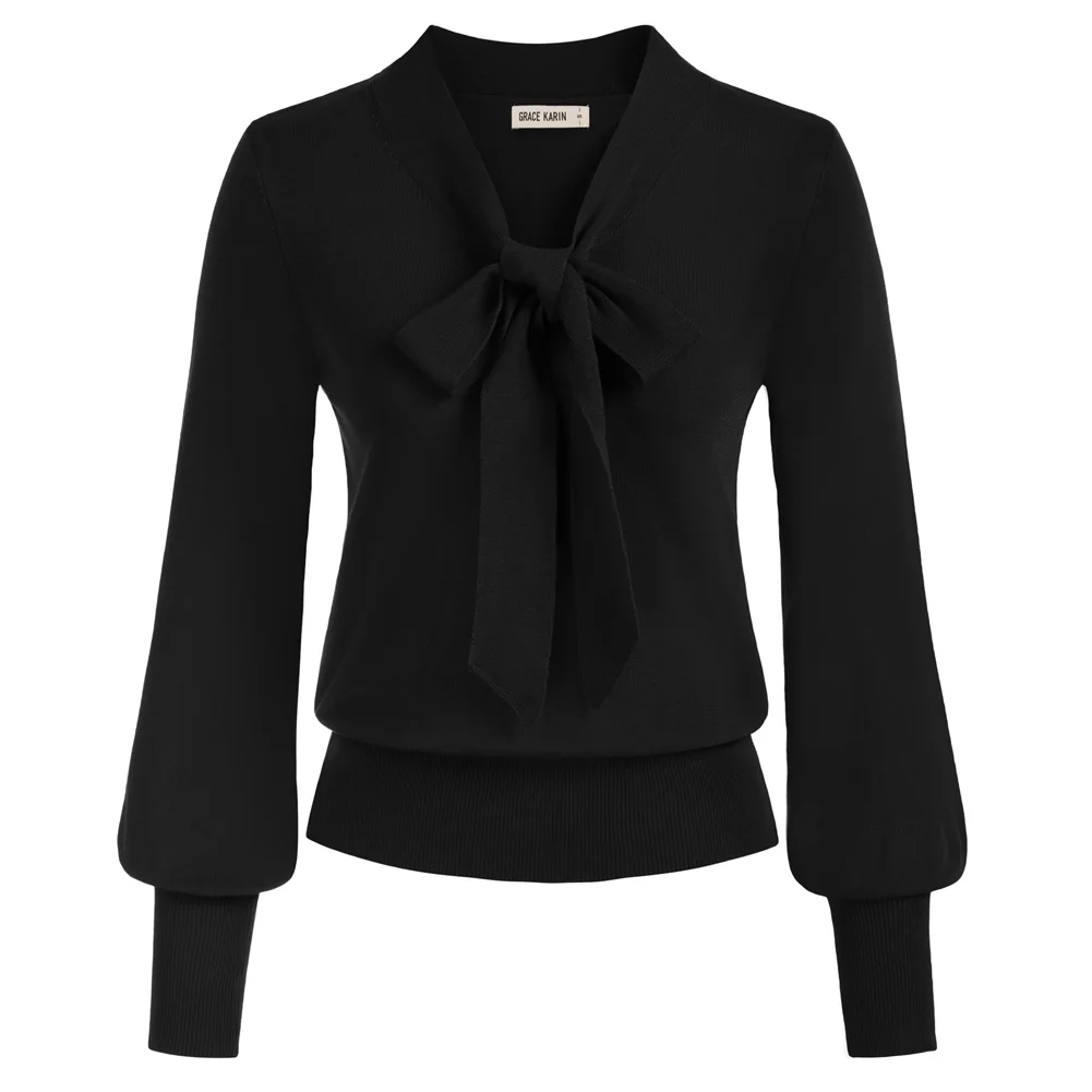 GRACE KARIN Women Bow Knot V Neck Pullover Long Sleeve Classic Fit Sweater Vintage Solid Tops Casual Work Cocktail Knitwear A30
GRACE KARIN Women Bow Knot V Neck Pullover Long Sleeve Classic Fit Sweater Vintage Solid Tops Casual Work Cocktail Knitwear A30