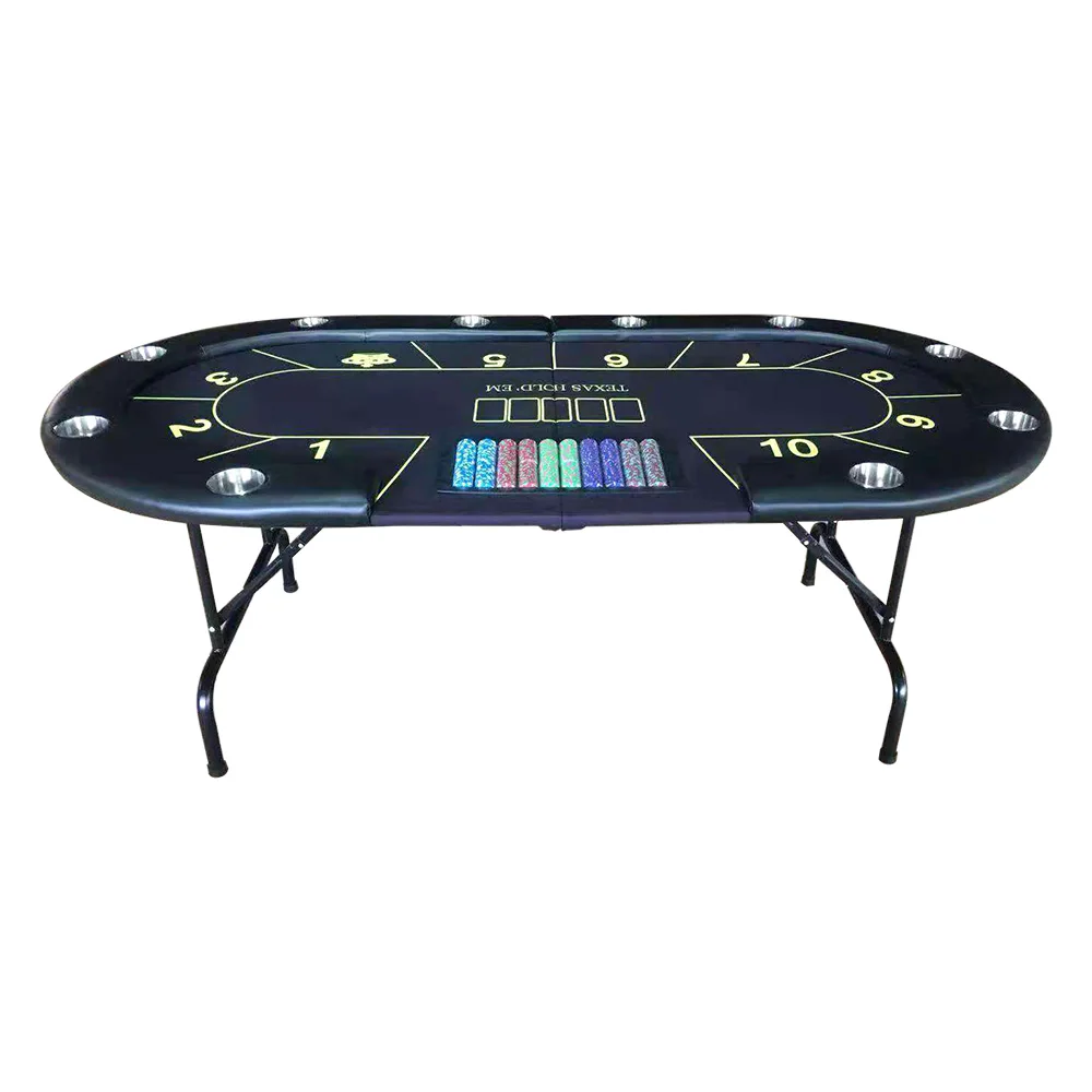 Folding Texas Hold 'em Poker Game Table with Cushioned Rail 10 Player Texas Poker Table 94*47 INCH
Folding Texas Hold 'em Poker Game Table with Cushioned Rail 10 Player Texas Poker Table 94*47 INCH