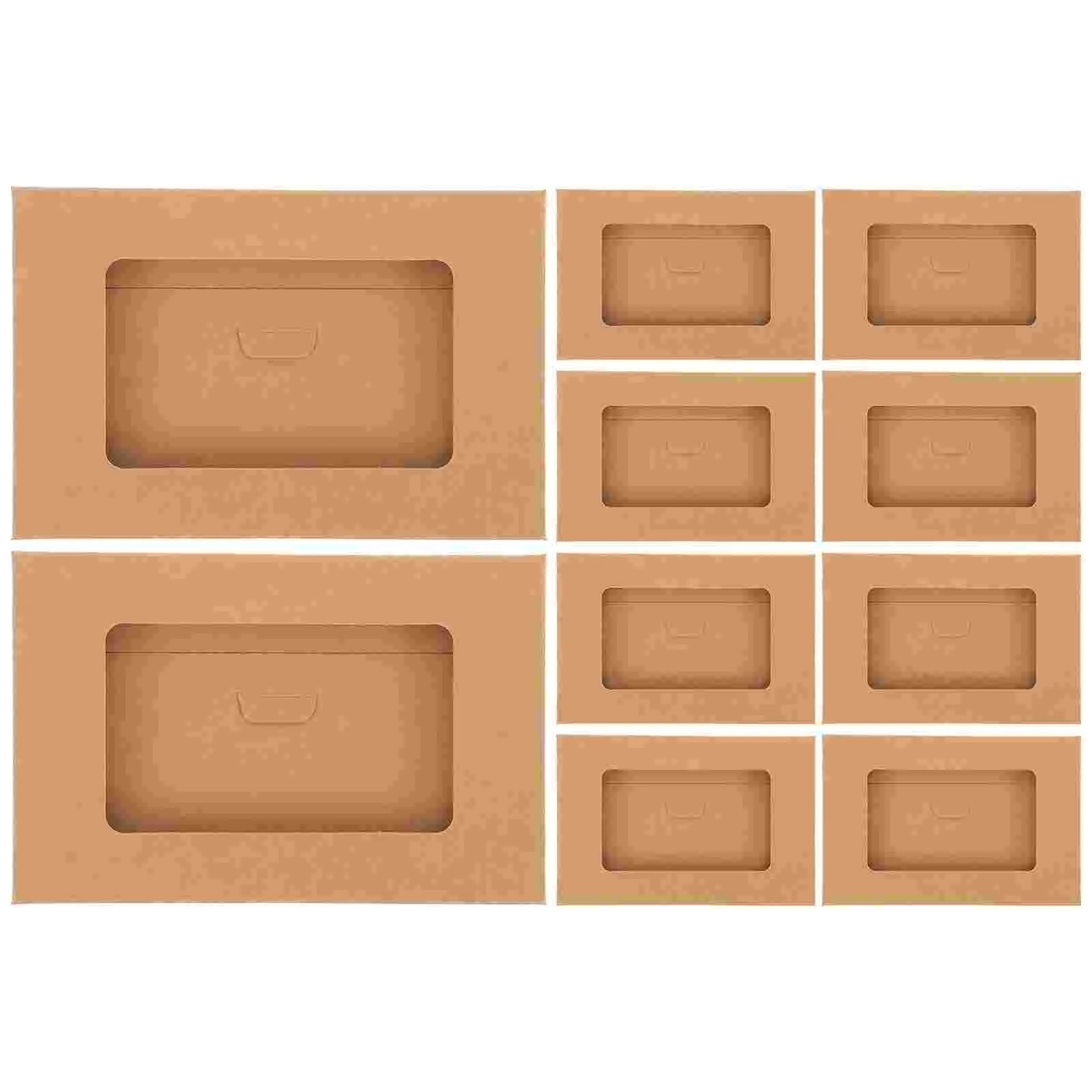 

10 Pcs Window Envelope Box Postcards Packing Bags Wrapping Boxes Kraft Paper Container Case Storage