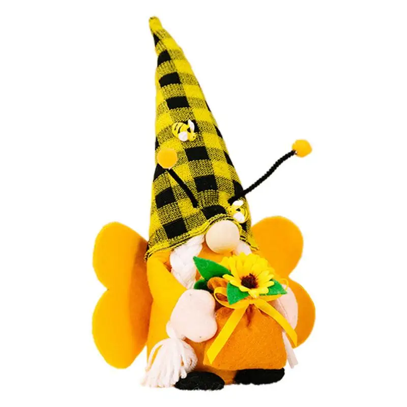 

Bee Gnomes Plush Spring Gnome Decor Bee Decoration Faceless Dwarf Plush With Wings And Antennae For Family Friends Collegues