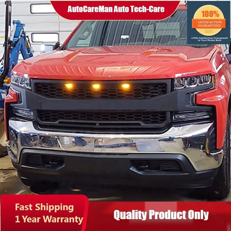Подходит для CHEVROLET SILVERADO 2019-2022 передняя решетка с 3 янтарными светодиодами
Подходит для CHEVROLET SILVERADO 2019-2022 передняя решетка с 3 янтарными светодиодами