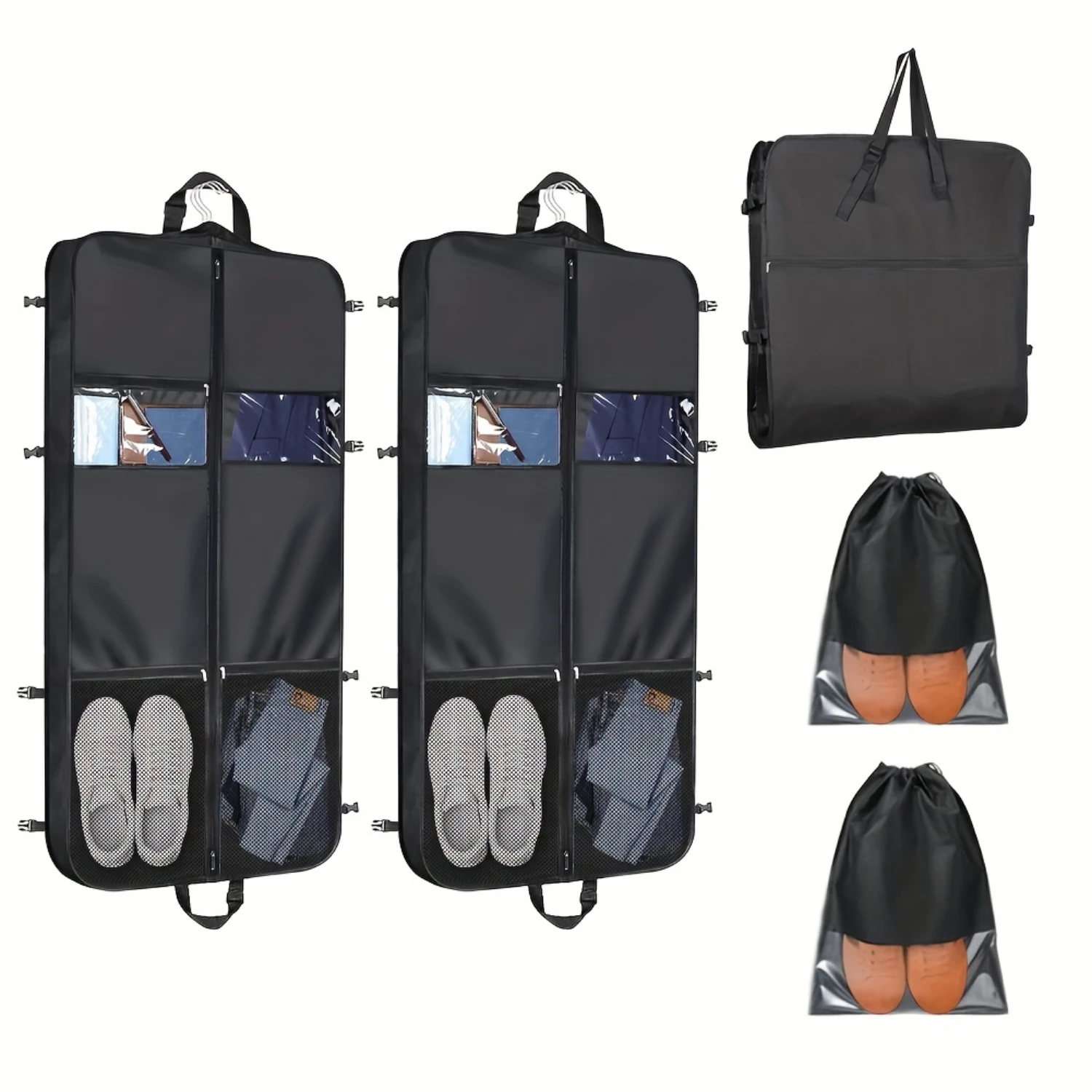 2pcs Garment Bag For Suit With 4 Pockets, 50 Durable Oxford Garment Bags For Hanging Clothes For Travel And Storage, Waterproof
2pcs Garment Bag For Suit With 4 Pockets, 50 Durable Oxford Garment Bags For Hanging Clothes For Travel And Storage, Waterproof