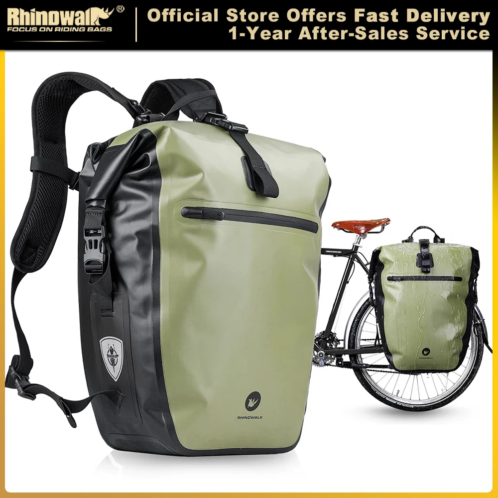 

Rhinowalk Bicycle bag&Pannier 100% Fully Waterproof 27L Big Bike Bag capacity Multifunctional Rear Rack Pannier Bag Cycling Bags