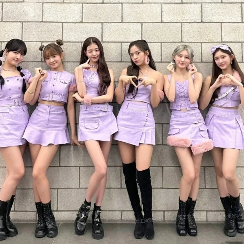 

Kpop корейский женский танцевальный узкий короткий топ с короткой юбкой наряды Женская одежда для ночного клуба пикантная праздничная одежда сценические костюмы