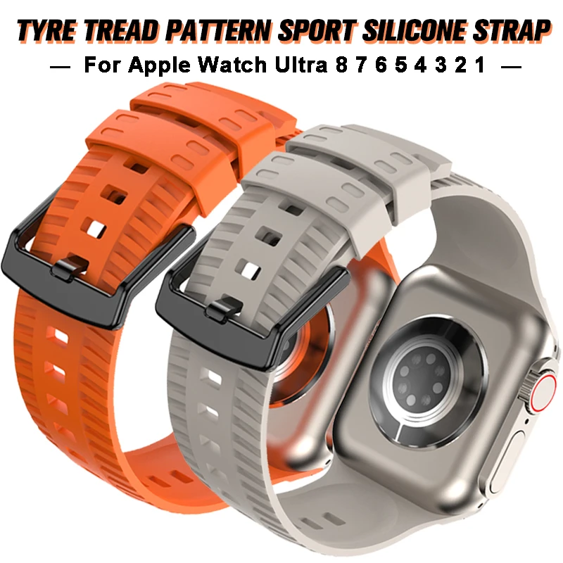 Tyre pattern for Apple Watch Ultra Band 49mm Sport Soft Silicone Strap 41mm 45mm for Iwatch Serise 8 7 6 3 4 5 SE 40mm 44mm belt
Tyre pattern for Apple Watch Ultra Band 49mm Sport Soft Silicone Strap 41mm 45mm for Iwatch Serise 8 7 6 3 4 5 SE 40mm 44mm belt