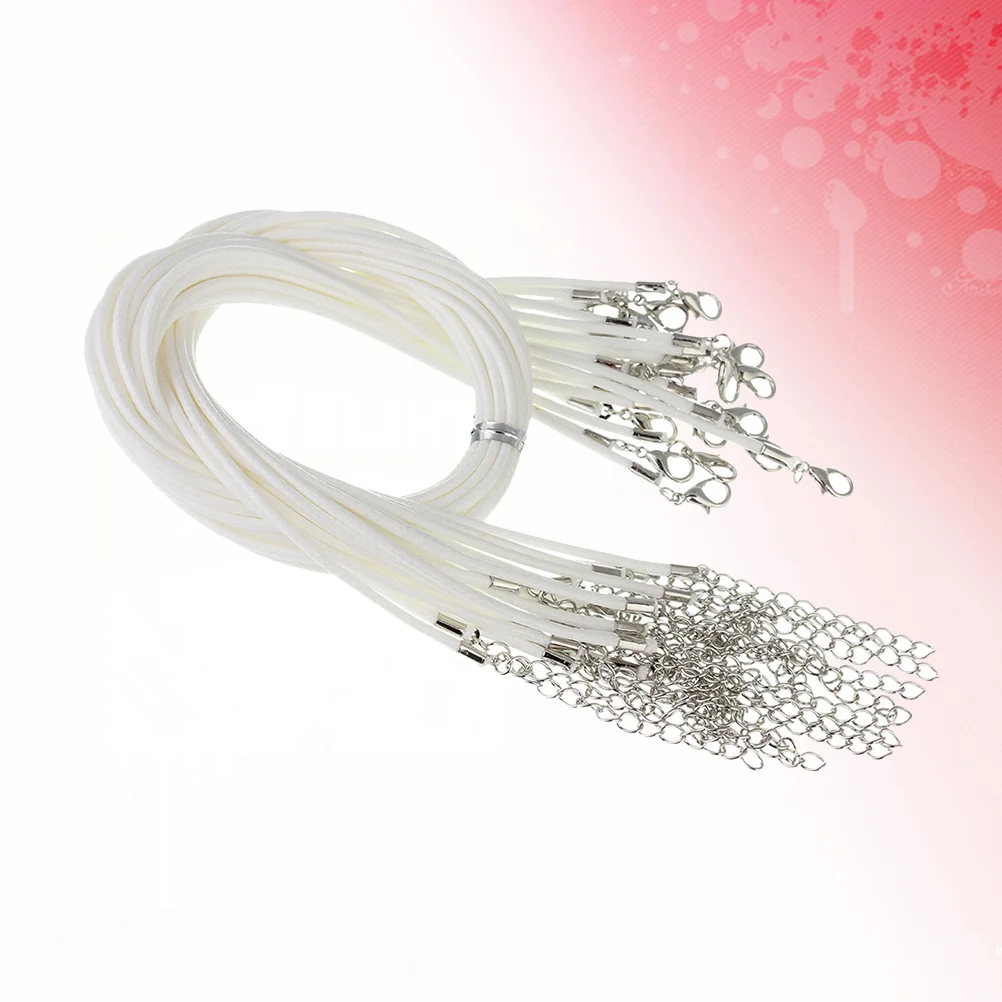 100 50cm/ 19in Waxed Necklace Cord Pendants Necklace Chain with Lobster Clasp for Neckalce Bracelet Jewelry Making 15mm, White
100 50cm/ 19in Waxed Necklace Cord Pendants Necklace Chain with Lobster Clasp for Neckalce Bracelet Jewelry Making 15mm, White