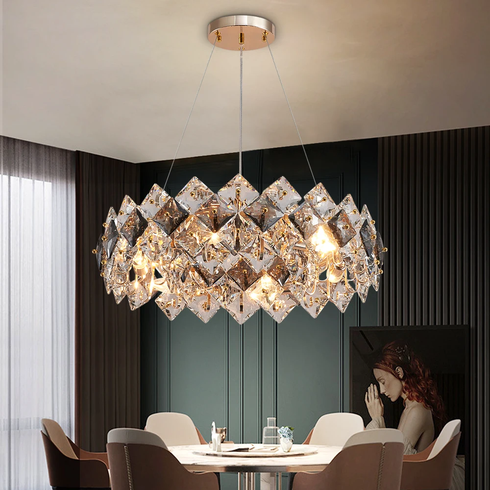 Modern Luxury Crystal Chandeliers Home Decoration Light Fixture Round Led Indoor Light Kitchen Island Hanging Light
Modern Luxury Crystal Chandeliers Home Decoration Light Fixture Round Led Indoor Light Kitchen Island Hanging Light