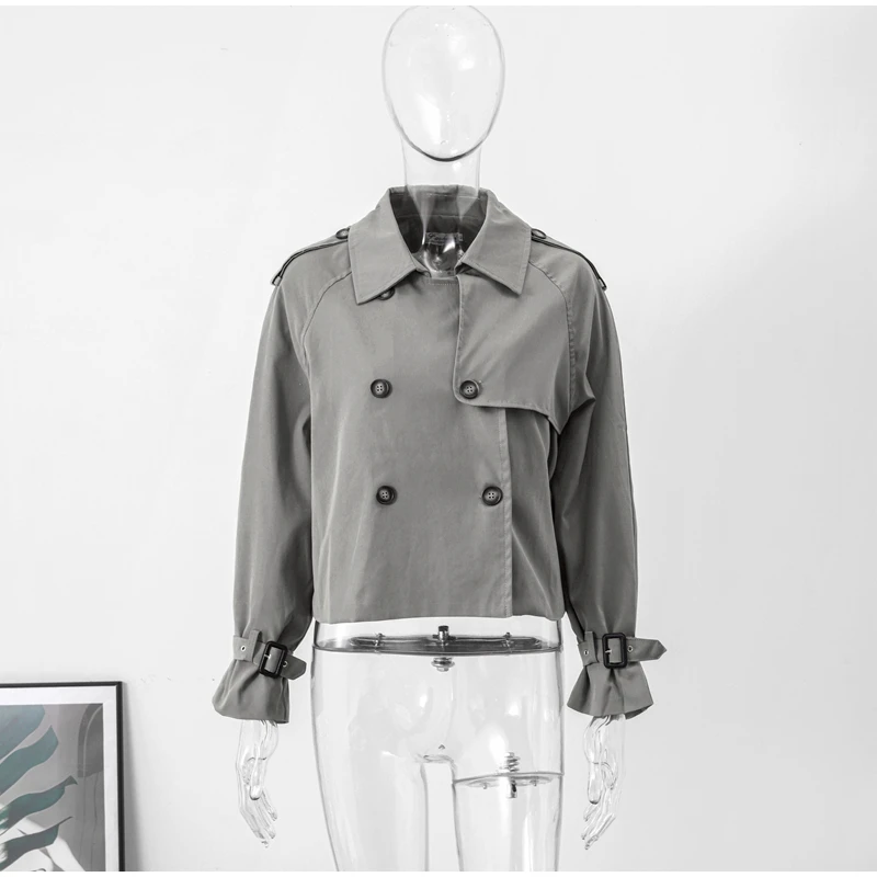 Chic Short Women Jacket, Autumn Turn-down Collar Long Sleeve Street Female Coat Double Breasted Moto and Biker Crop Jackets 8 Mallzona S51effc9d181b4008a31a62d28c3649bdk Chic Short Women Jacket, Autumn Turn-down Collar Long Sleeve Street Female Coat Double Breasted Moto and Biker Crop Jackets Mallzona