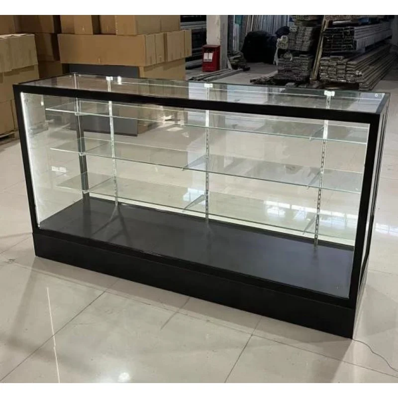 

Custom Top Seller LED Glass Counter Aluminum Frame Smoke Shop Showcase Store Display Cabinet with Adjustable Shelves