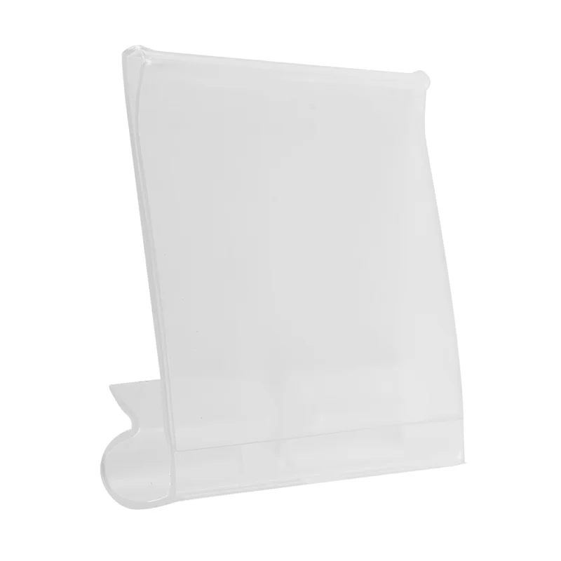 

100Pcs Clear Plastic Label Holders for Wire Shelf Retail Price Label Holders Merchandise Sign Display Holder (6 x 4 cm)