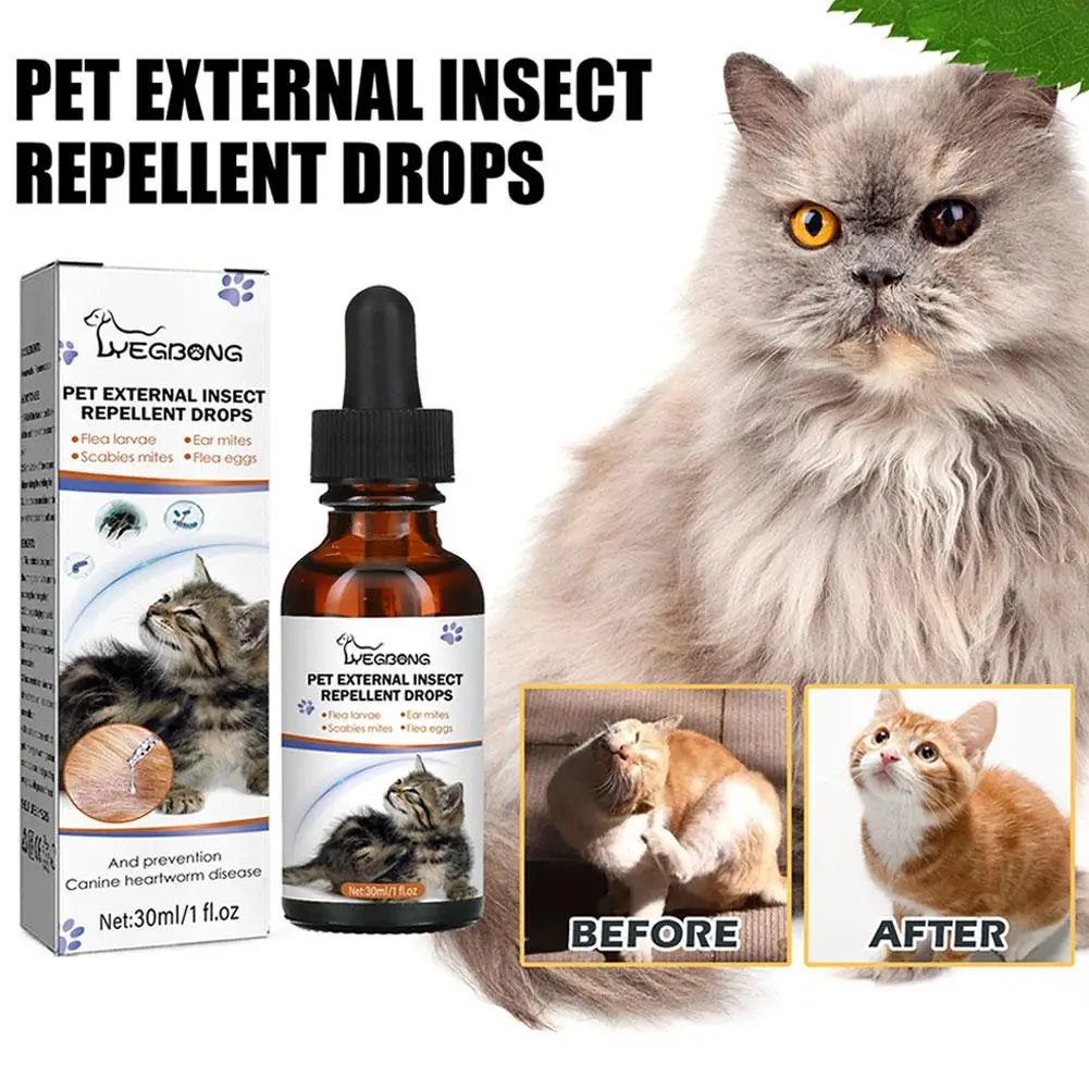 

30ml Pets Dog Cat Anti-Flea Drops Insecticides Flea Tick Concentrate And Formula Lice Pet Spray Insect Remover Flea Flea Re D0G4