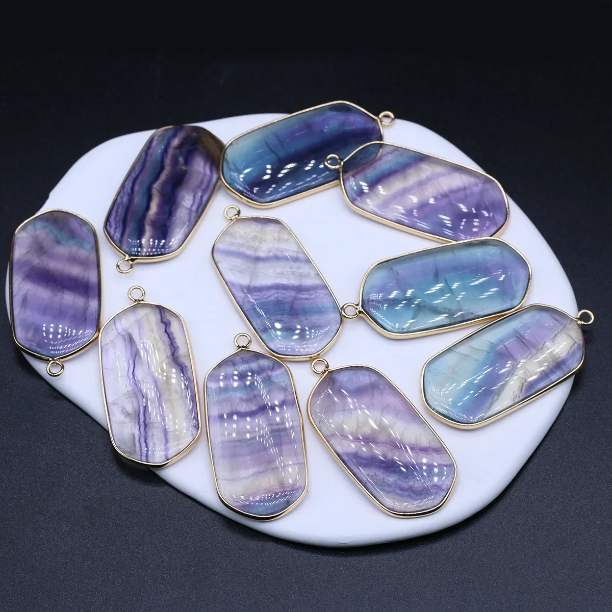 *1pc Natural Stone Crystal Pendants Gold Plated Polished Fluorite for Jewelry Making Diy Women Fashion Necklace Earring Gift
*1pc Natural Stone Crystal Pendants Gold Plated Polished Fluorite for Jewelry Making Diy Women Fashion Necklace Earring Gift
