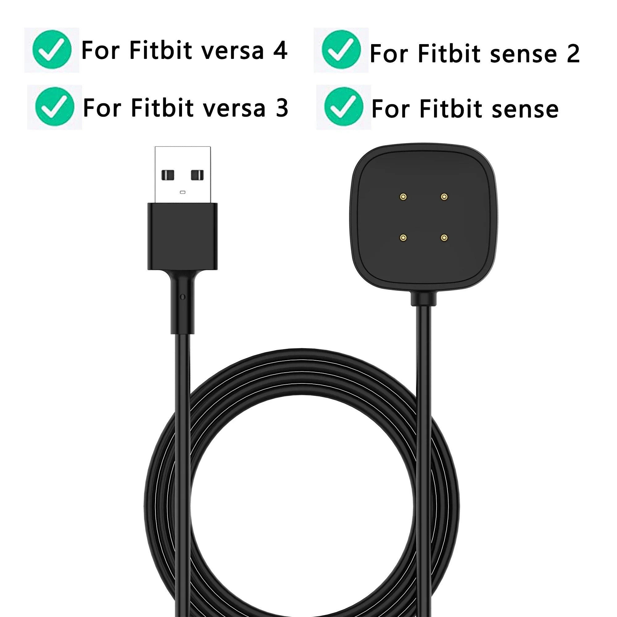 

Charging Cable For Fitbit Sense 2 Smart Bracelet Replacement Charging Dock Portable USB Charger for Fitbit Versa 3 Versa 4