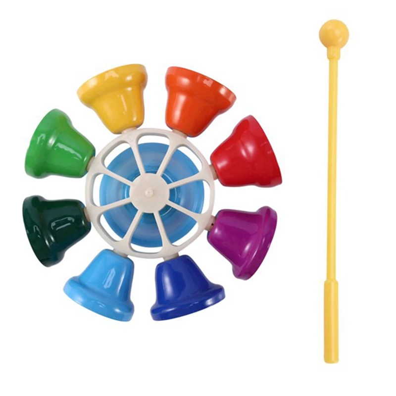 

Перкуссионный инструмент Orff, детские развивающие игрушки, 8 тонов, вращающийся пояс-колокольчик, набор перкуссионных палочек