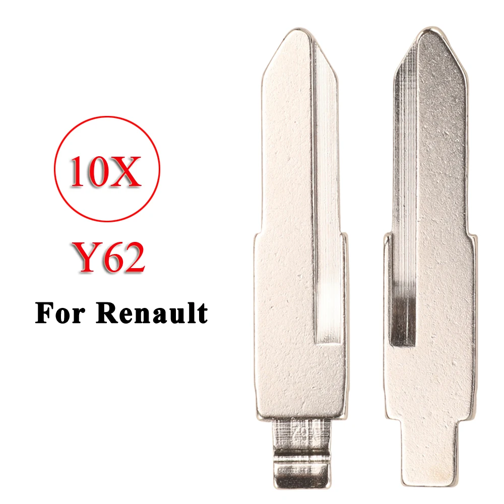 

jingyuqin 10pcs Remote Car Key Uncut Blade #TS-62 Y62 KD VVDI JMD Remote Key Blade For Renault Replacement Flip Key Blade Blank