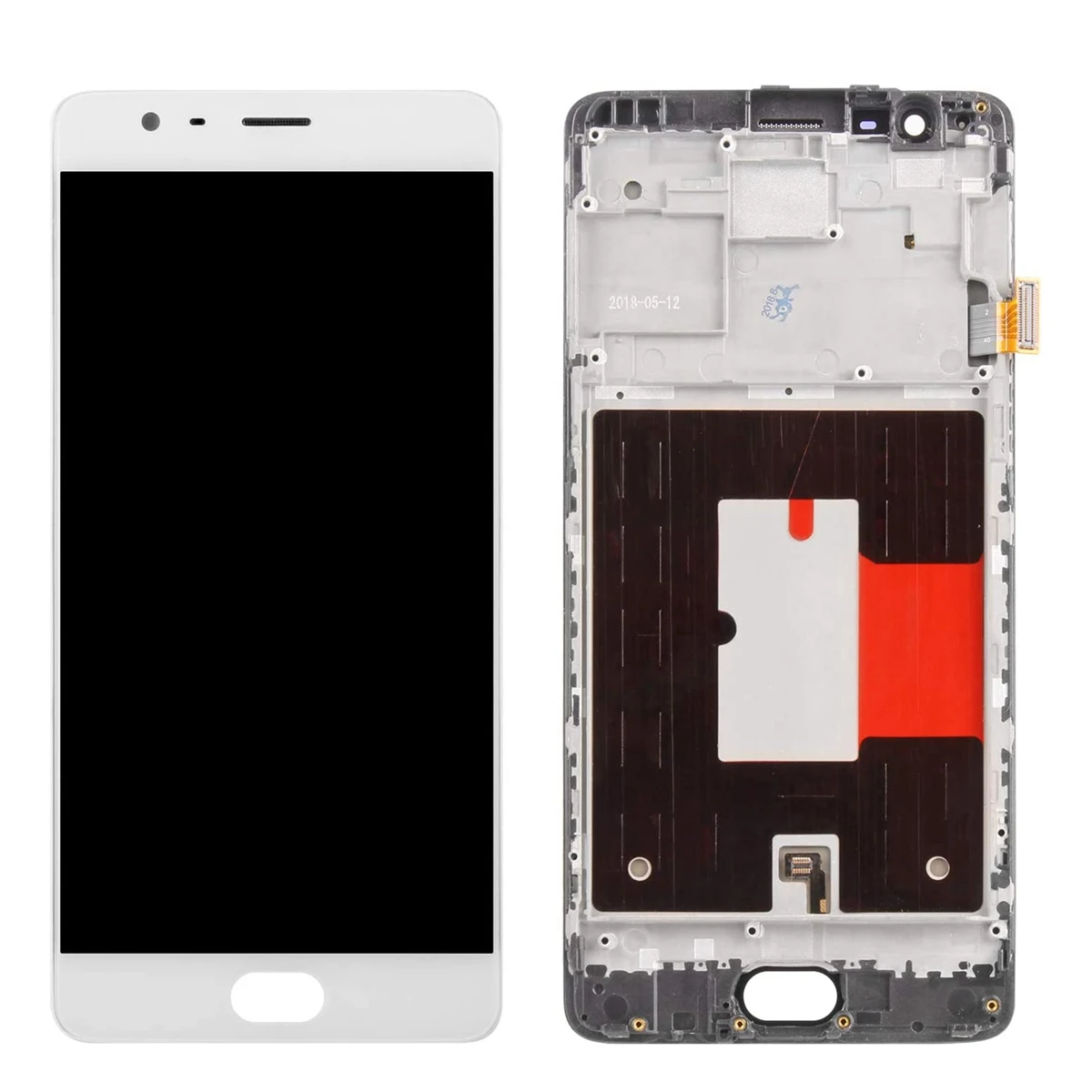 

LCD Display Contact Screen Digitizer Assembly for Oneplus 3 3T A3000 1+3 1+3T with Repair Tools White with Frame