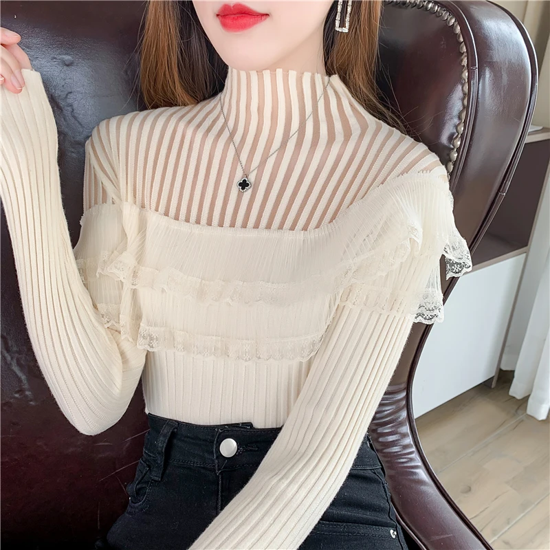 

Ladies Asymmetric Stitching Pullover Sweater Women Clothing Girls Autumn Casual Nice Knitwear Female Woman OL Sweaters Py2606