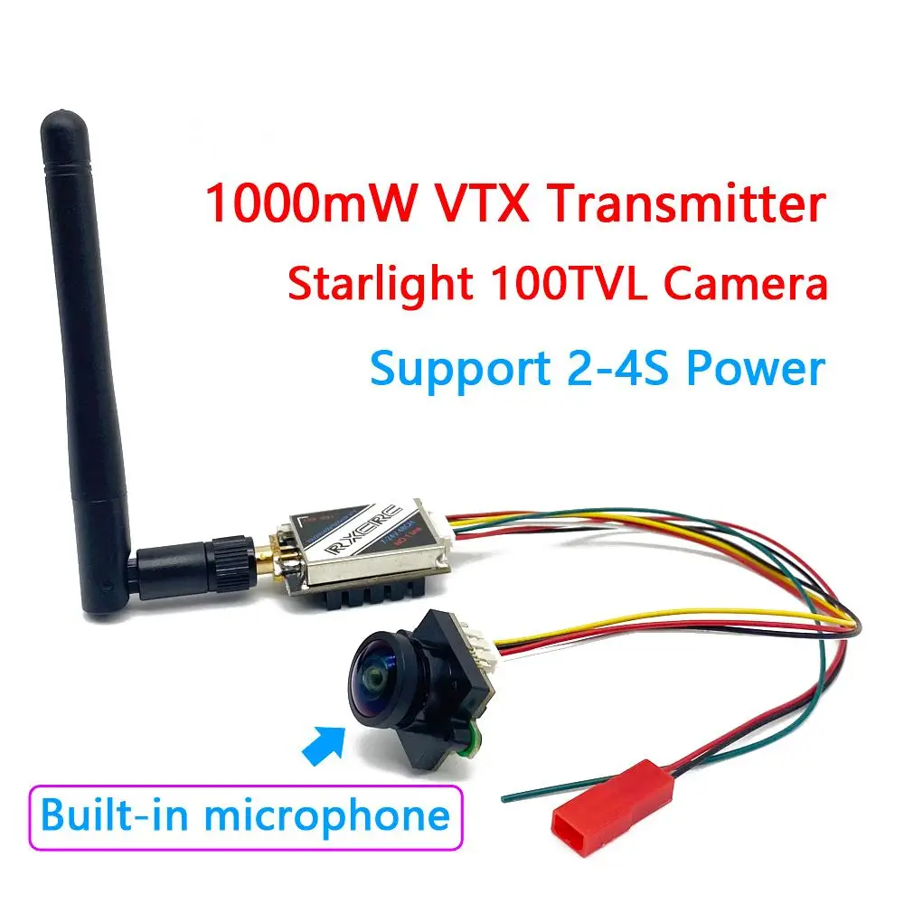 

FPV System 5.8g 100/200/400/1000mW Adjustable Transmitter and Starlight FPV Camera CMOS 1000TVL use for RC FPV Racing Drone