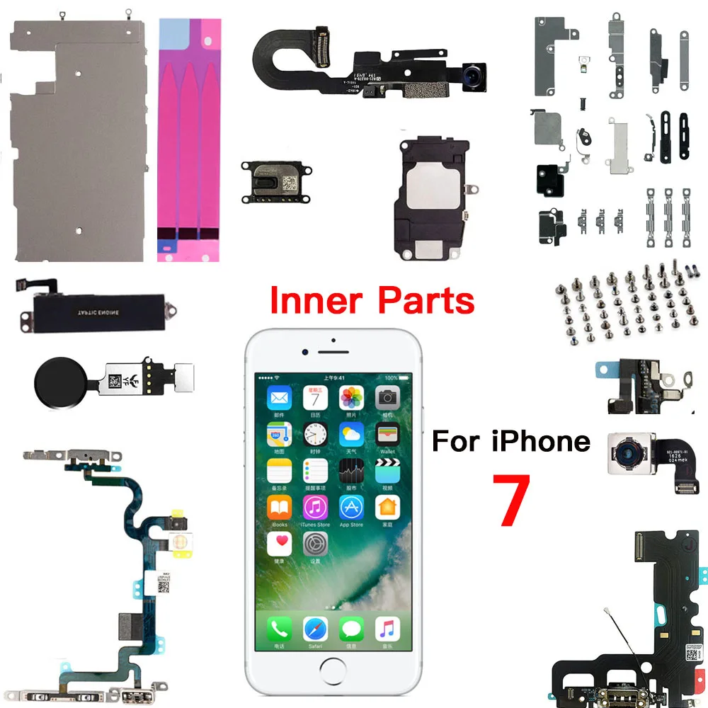 Full Set Internal Parts For iPhone 7G 7 Plus Home Button Rear Front Camera Power Volume Charging Flex Cable Ear Loud Speaker
Full Set Internal Parts For iPhone 7G 7 Plus Home Button Rear Front Camera Power Volume Charging Flex Cable Ear Loud Speaker