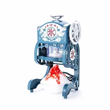 Electric Ice Crusher Commercial Household Small Shaved Ice Machine Automatic Smoothie Maker Adjustable Thickness Slush Machines
