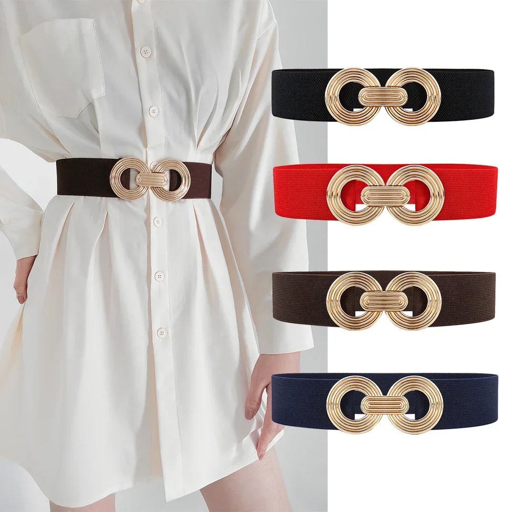 Fashion Dress Belts for Women Simple Waist Elastic Ladies Band Round Buckle Decoration Coat Sweater Party Belt Girdle Belt Gift
Fashion Dress Belts for Women Simple Waist Elastic Ladies Band Round Buckle Decoration Coat Sweater Party Belt Girdle Belt Gift