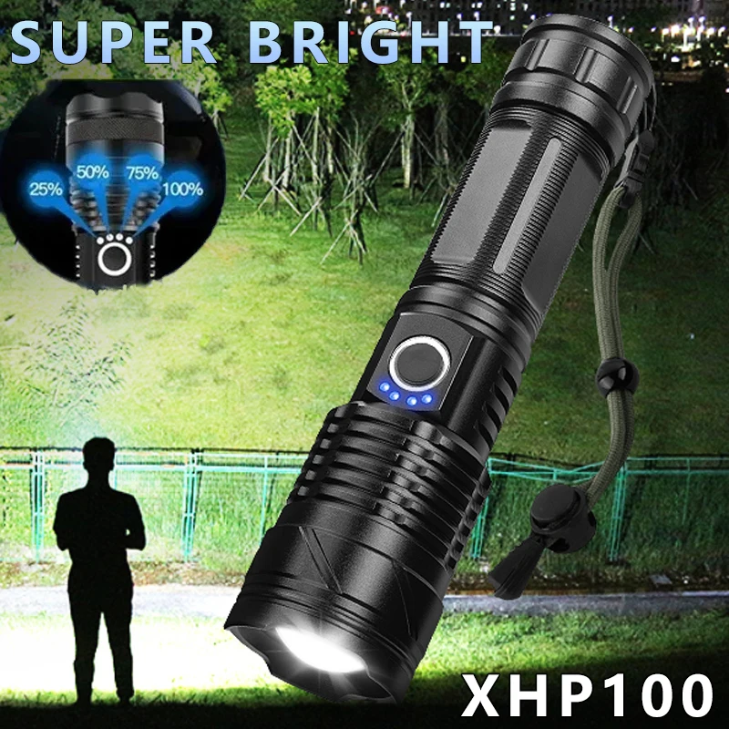 

Новый светодиодный фонарик XHP100 высокой мощности 900 лм, перезаряжаемый фонарик с фотоувеличением, ручной фонарь Usb для кемпинга, улицы и чрезвычайных ситуаций