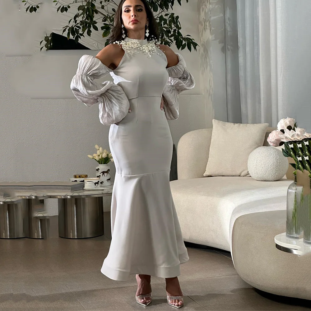 Charming Mermaid Dress Evening es High Long Sleeve Pearl Ankle-Length Prom Gown Arabic Party فساتين سهرة فخمه
Charming Mermaid Dress Evening es High Long Sleeve Pearl Ankle-Length Prom Gown Arabic Party فساتين سهرة فخمه