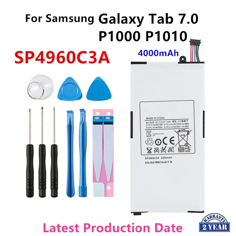 

Новый Сменный аккумулятор для планшета SP4960C3A 4000mA для Samsung Galaxy Tab 7,0, 7 дюймов, P1000, P1010, Фотосессия + Инструменты