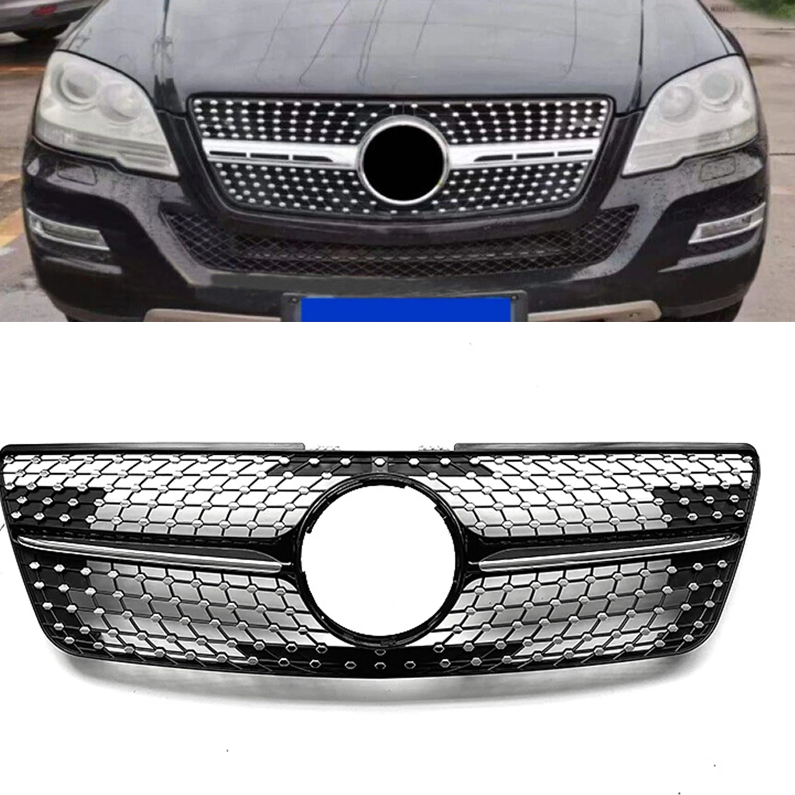 Front Grille Grill For Mercedes Benz W164 ML Class ML320 ML350 ML500 2009 2010 2011 2012 Black/Silver Car Upper Bumper Hood Mesh
Front Grille Grill For Mercedes Benz W164 ML Class ML320 ML350 ML500 2009 2010 2011 2012 Black/Silver Car Upper Bumper Hood Mesh