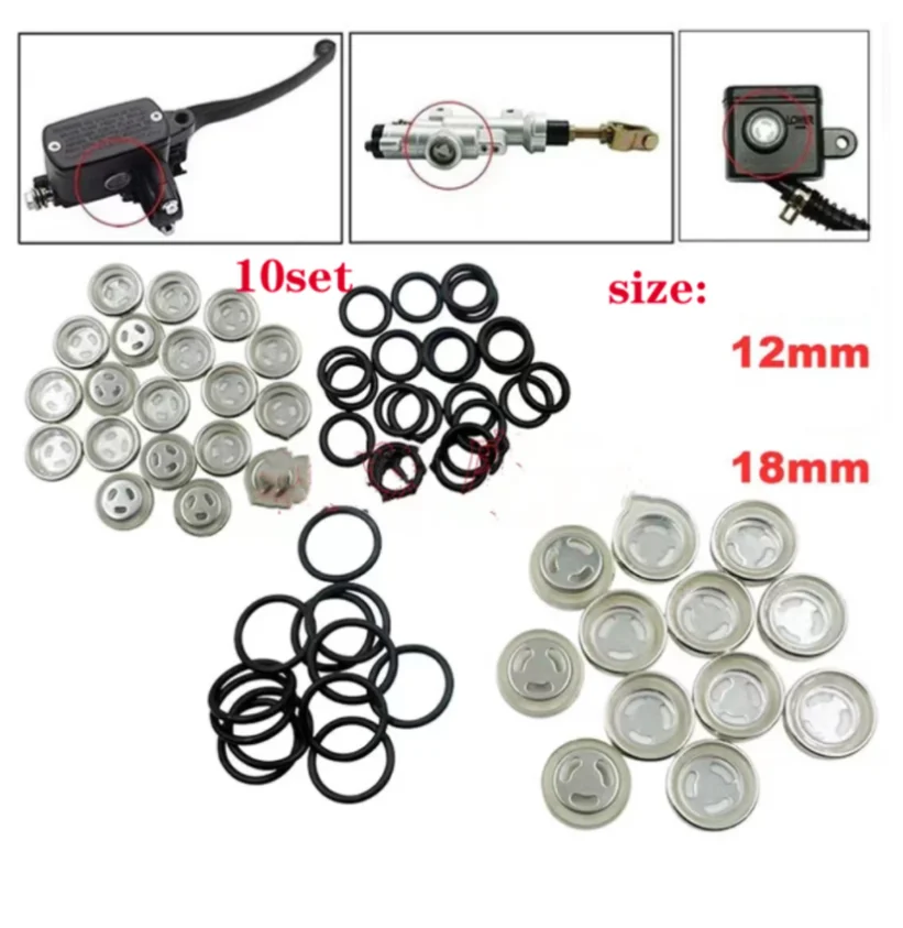 

12/18mm Brake Master Cylinder Reservoir Sight Glass Motorcycle Dirt Gasket Clutch Brake Upper Pump Rear Brake Pump Oil Mirror