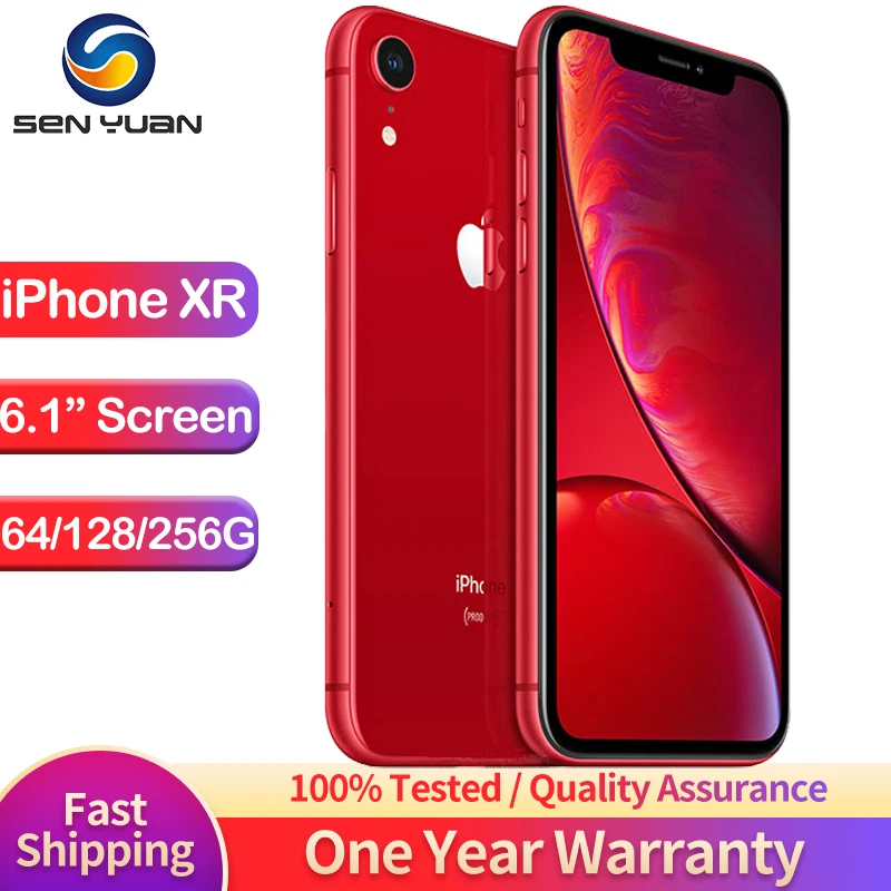 

Original Apple iPhone XR Used 4G LTE Mobile Phone Unlocked 6.1" Display 3GB RAM 64GB/128GB/256GB ROM 12MP Camera IOS CellPhone