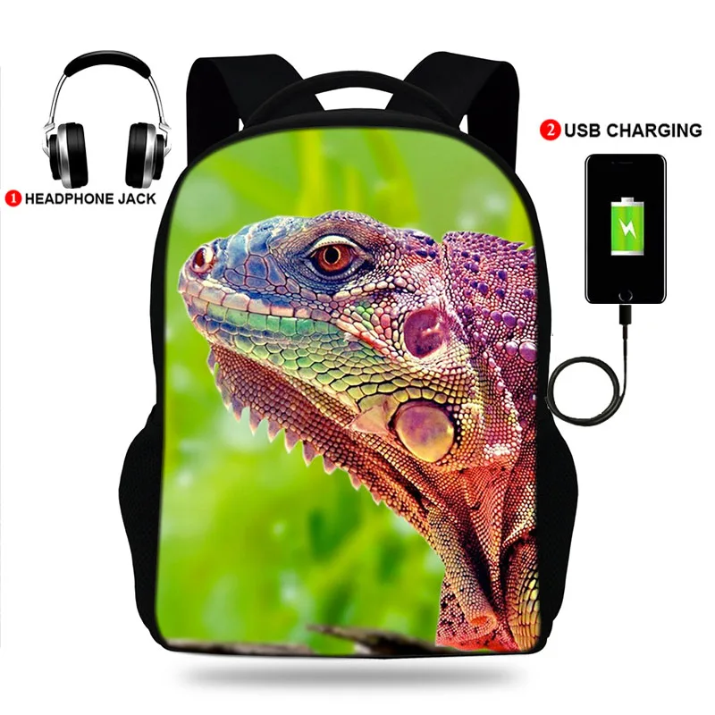 Cool Lizard Print Backpack for Kids Teenager Bag Children School Bags Boys School Backpacks USB Charge Student Bookbag
Cool Lizard Print Backpack for Kids Teenager Bag Children School Bags Boys School Backpacks USB Charge Student Bookbag