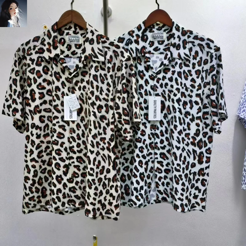 

Spott Leopard Print Wacko Maria High Quality Men Women Streetwear Casual Short Shirt Beach Hawaii Clothes Tops Japan