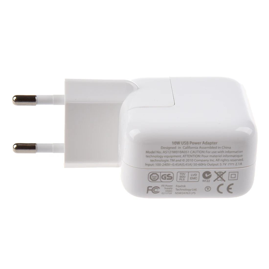 

White Charger Adapters European standards for iPad / iPhone / iPod / Smartphones 2.1A