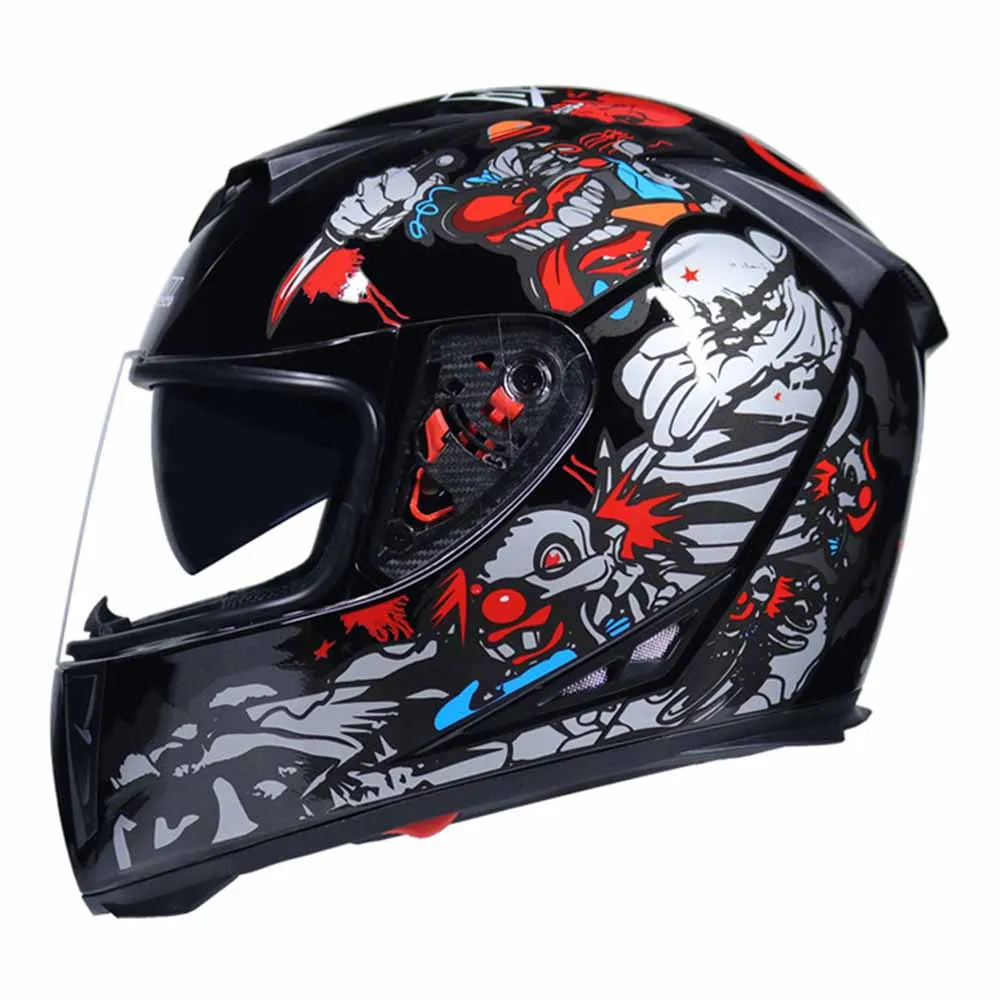 

S-2XL Black Joker Wear-Resistant Motorcycle Supplies Breathable Head Protection Full Face Biker Helmets Anti-Fall Motocross Kask
