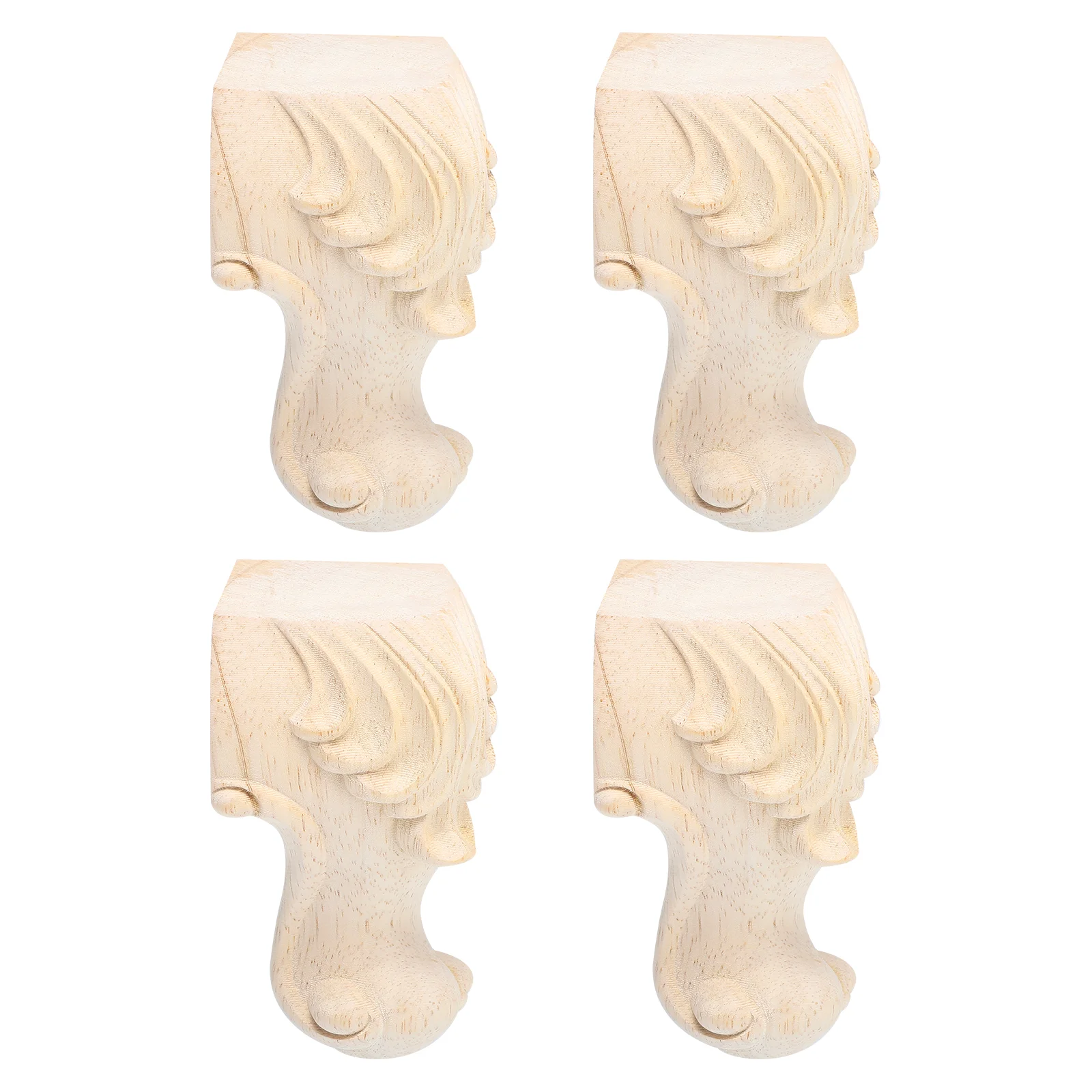 

4 Pcs Furniture Wooden Legs Desk Carving Table Sofa Supporting Household Carved Feet Accessories
