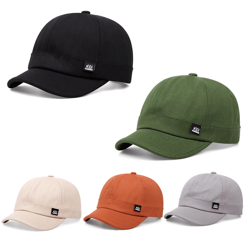 

2024 New Fashion Retro Women's Korean Solid Color Short Mxh Letter Label Casual Fashion Outdoor Sunshade Baseball Hat