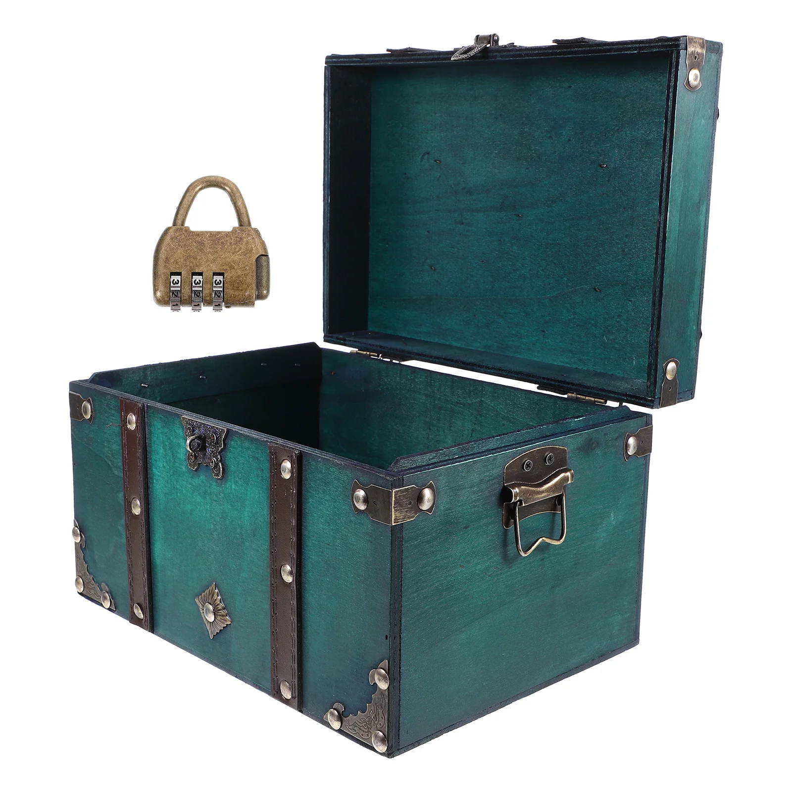 

Vintage Storage Box Treasure Chest Jewelry Case Pirate Photo Prop Wood Organizer Small Wooden Boxes