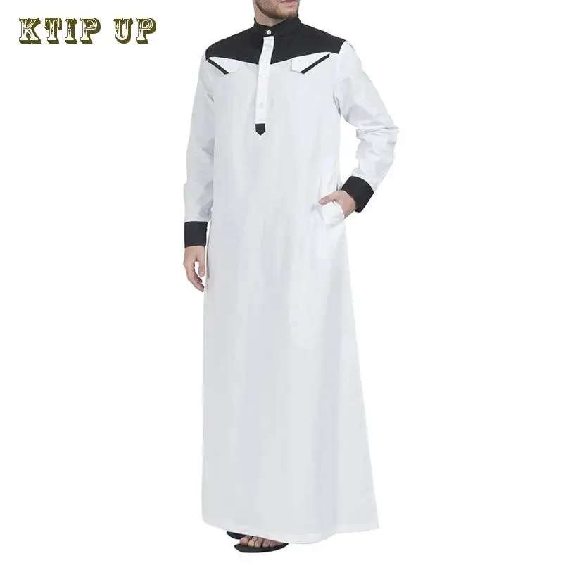 Spring And Autumn Middle East Dubai Muslim Men's Color Matching Long Robe Middle East Casual Men's Arab Robe Islamic Clothing
Spring And Autumn Middle East Dubai Muslim Men's Color Matching Long Robe Middle East Casual Men's Arab Robe Islamic Clothing