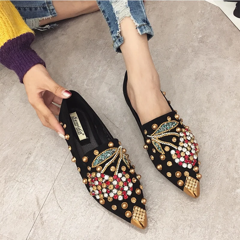 2023 Woman Flats Loafers Shoes Rhinestone Crystal Loafers Ladies Casual Shoes for Women Pointed-Toe Flats Spring and Autumn
2023 Woman Flats Loafers Shoes Rhinestone Crystal Loafers Ladies Casual Shoes for Women Pointed-Toe Flats Spring and Autumn